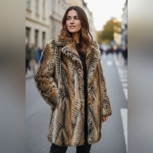 Fabulous Furs Multitone Faux Fur Jacket